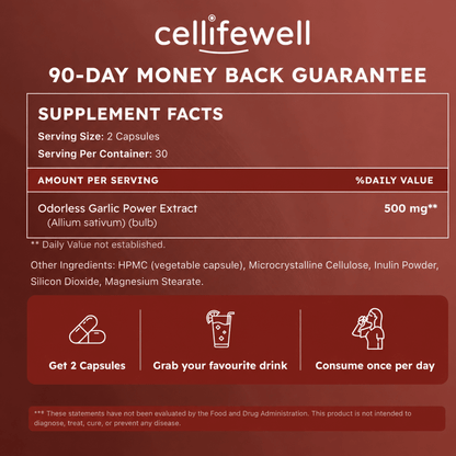 Odorless Garlic Extract Capsules - Cellife Well
