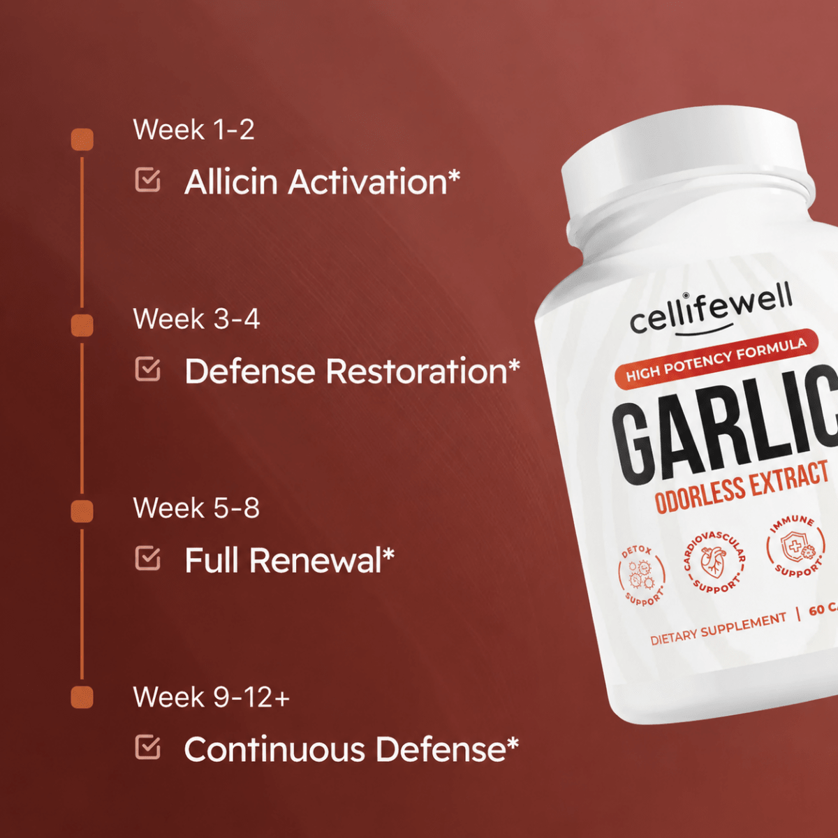 Odorless Garlic Extract Capsules - Cellife Well