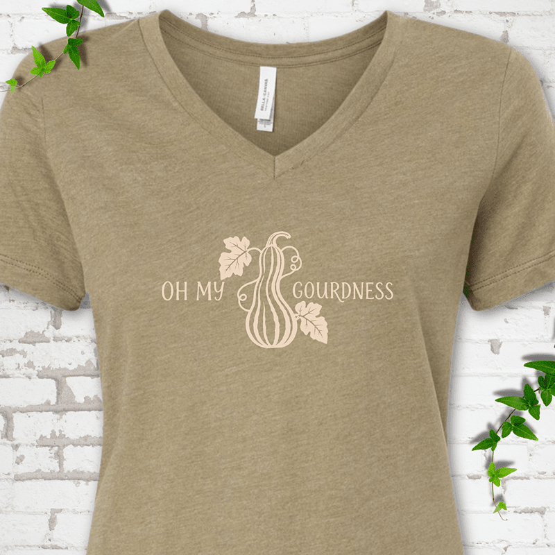 Oh My Gourdness V-Neck T-Shirt - Cellife Well