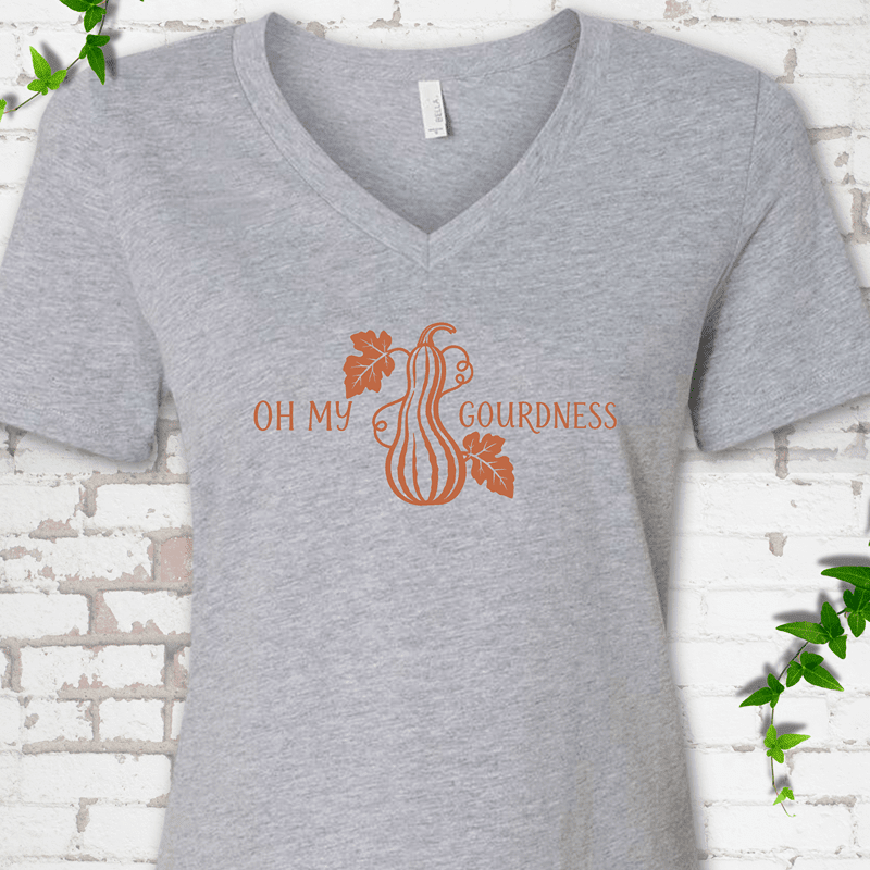 Oh My Gourdness V-Neck T-Shirt - Cellife Well