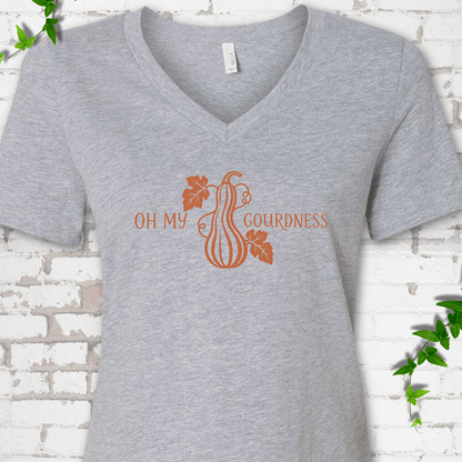 Oh My Gourdness V-Neck T-Shirt - Cellife Well