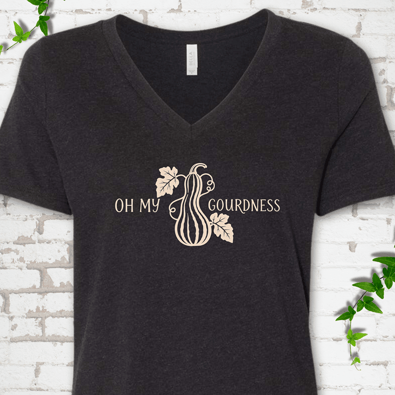 Oh My Gourdness V-Neck T-Shirt - Cellife Well