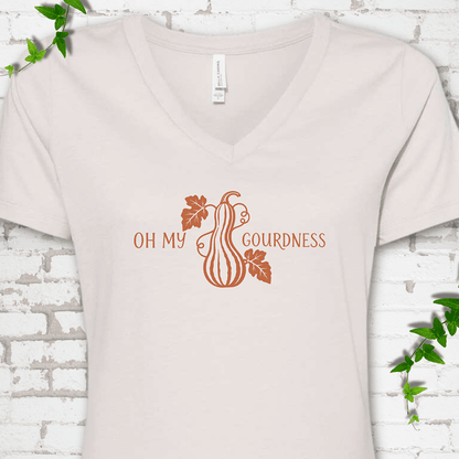 Oh My Gourdness V-Neck T-Shirt - Cellife Well