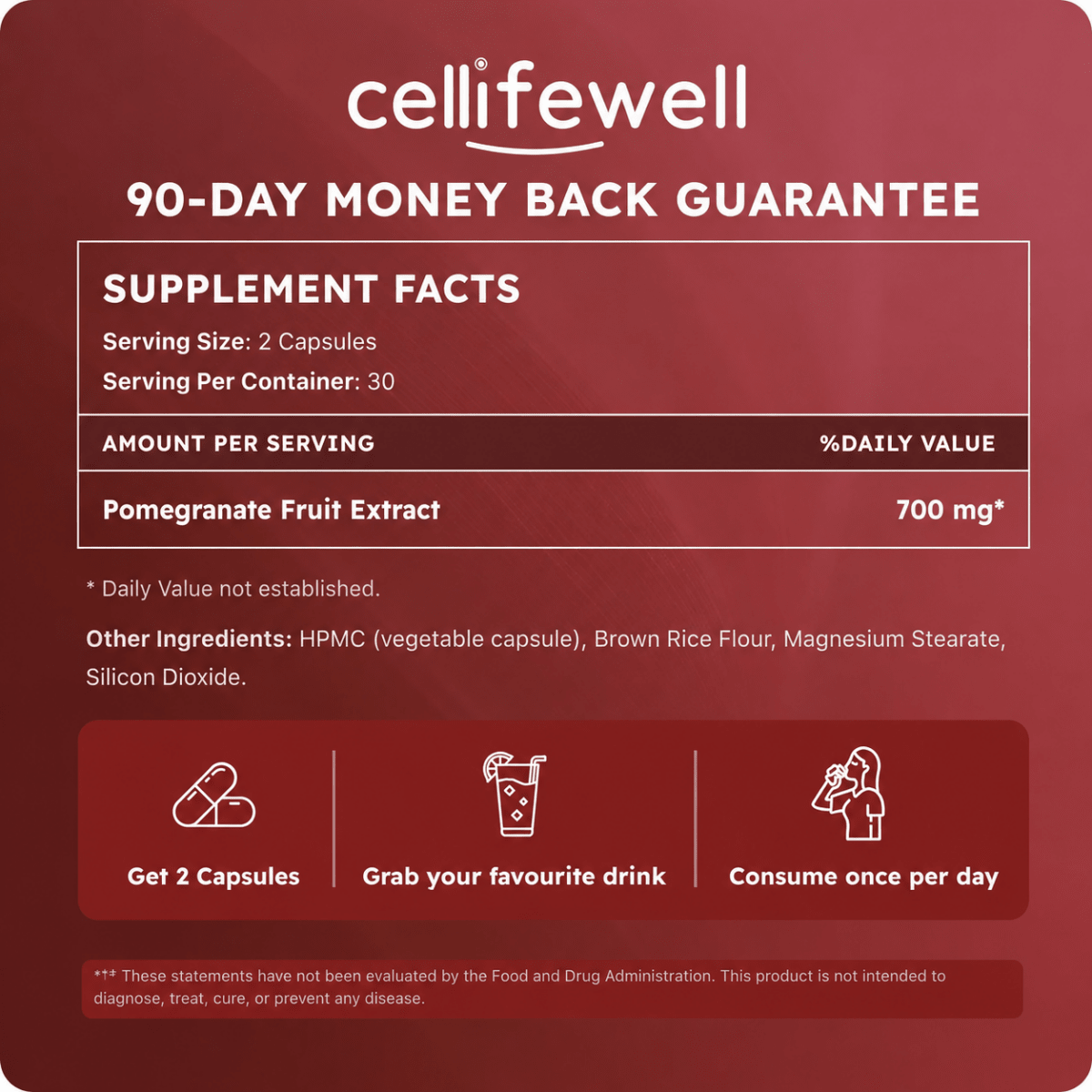 Organic Pomegranate Extract Capsules - Cellife Well