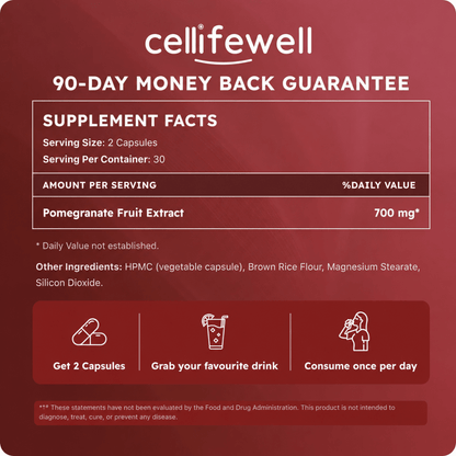 Organic Pomegranate Extract Capsules - Cellife Well
