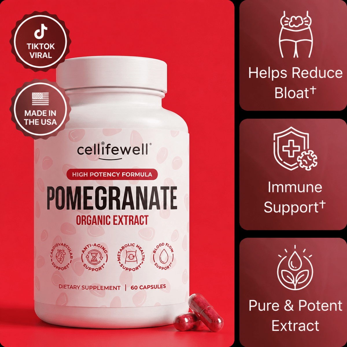 Organic Pomegranate Extract Capsules - Cellife Well