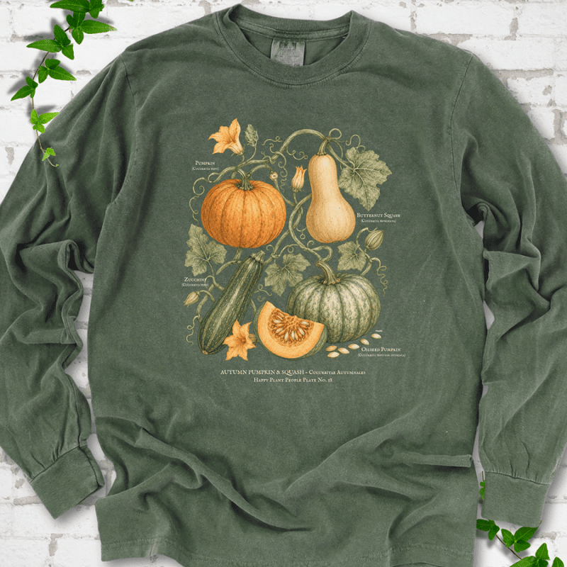 Pumpkin & Squash Botanical LS T-Shirt - Cellife Well