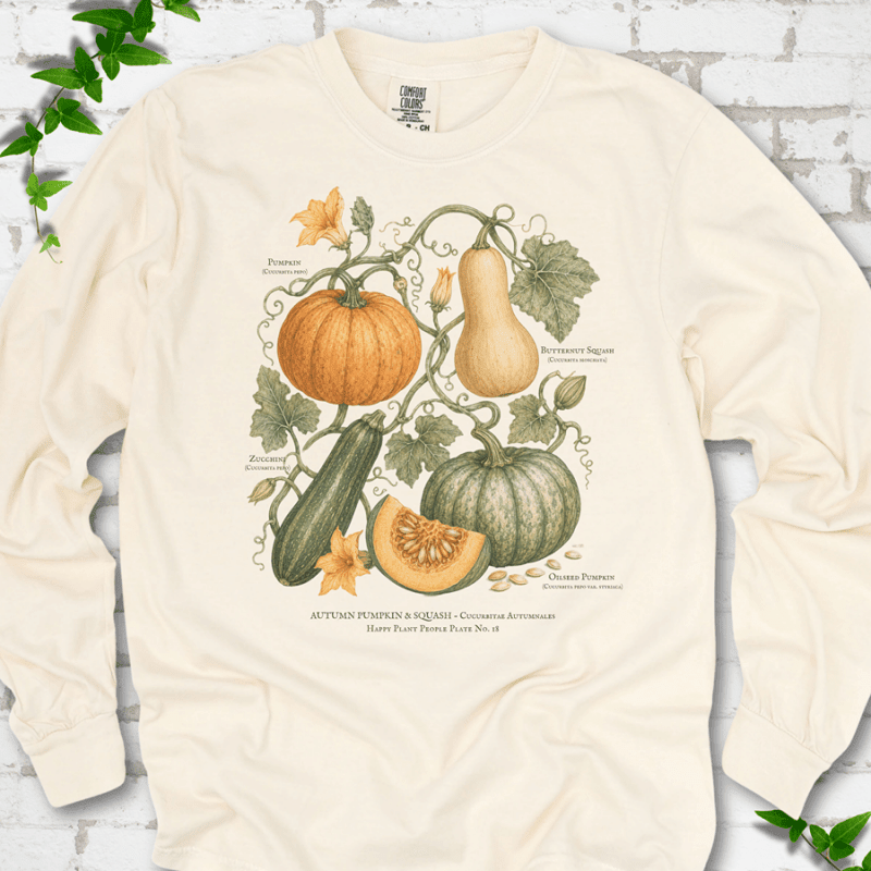 Pumpkin & Squash Botanical LS T-Shirt - Cellife Well