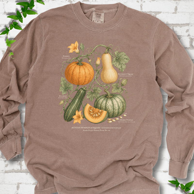 Pumpkin & Squash Botanical LS T-Shirt - Cellife Well