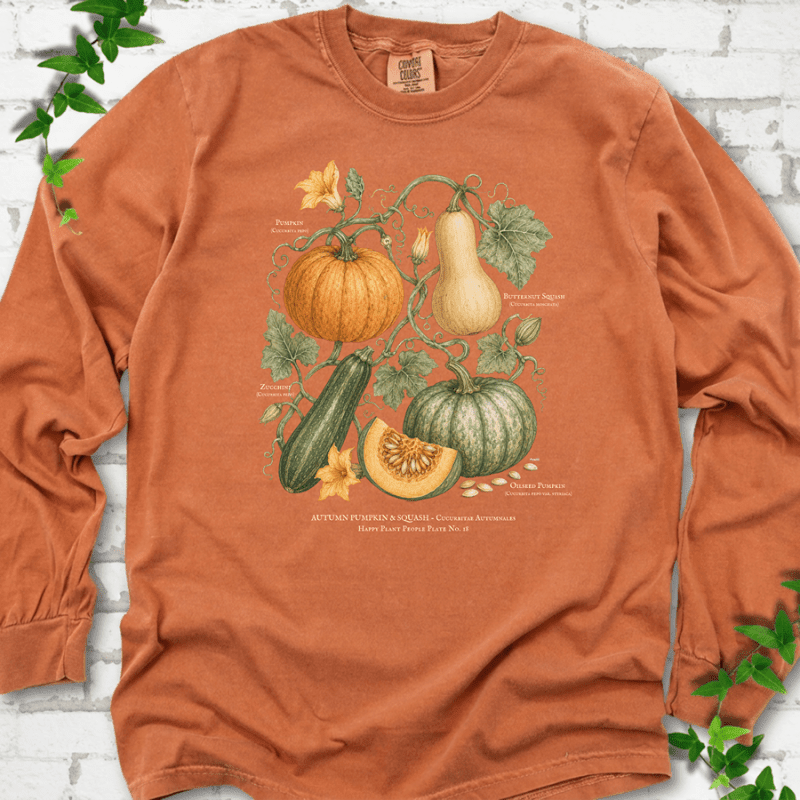 Pumpkin & Squash Botanical LS T-Shirt - Cellife Well