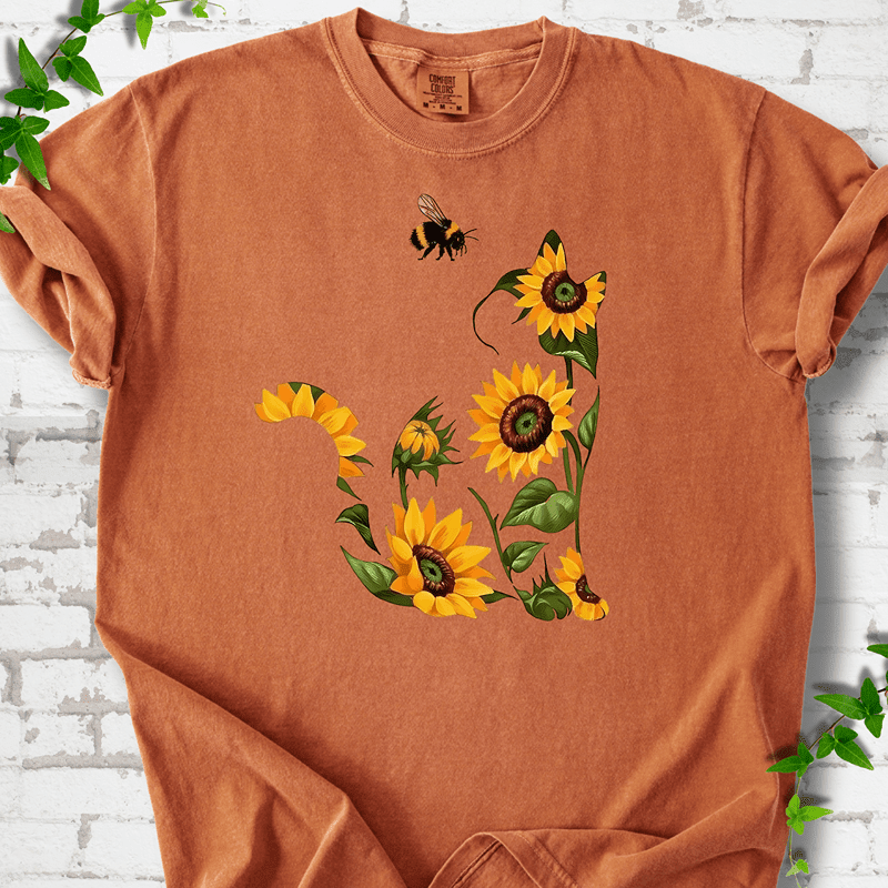 Sunflower Cat T-Shirt - Cellife Well